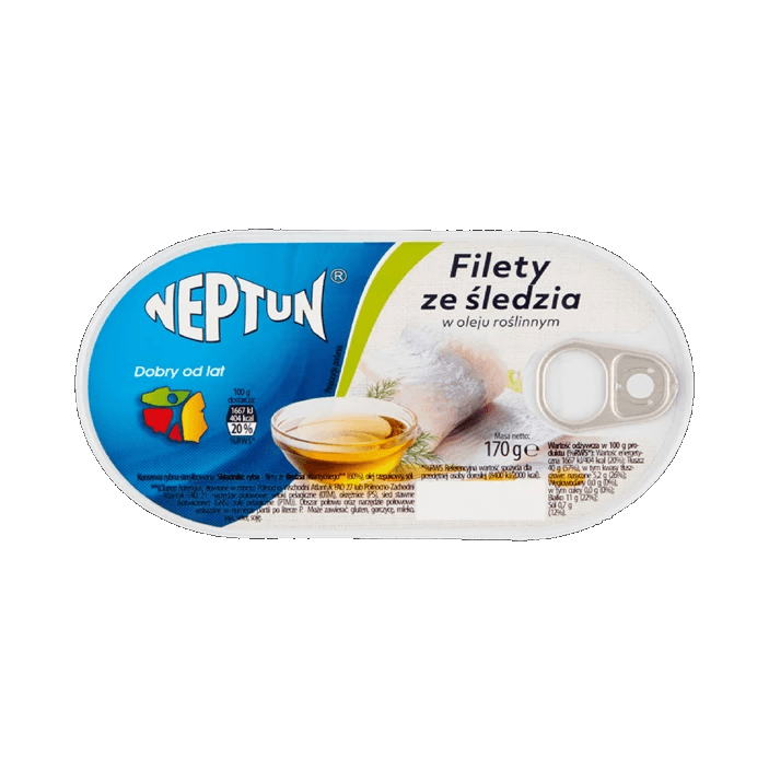 NEPTUN FILETY ŚLEDZIOWE W OLEJU 170G