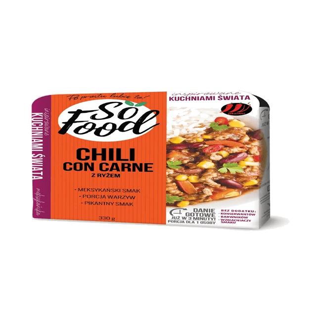 SO FOOD DANIE CHILI CON CARNE RYŻ330