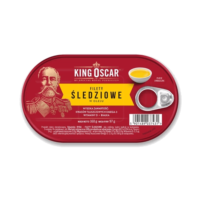 KING OSCAR ŚLEDZ FILETY W OLEJU 160G