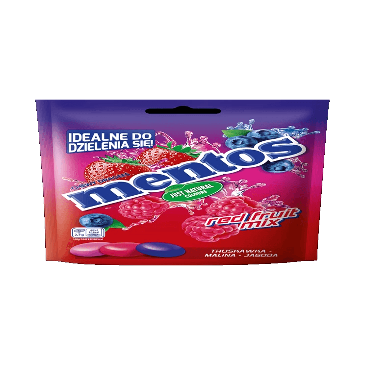 MENTOS DROPS RED FRUIT MIX BAG 160G