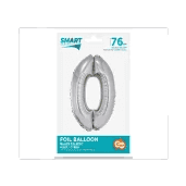 BALON FOLIOWY SMART CYFRA 0 SREBRNA