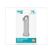BALON FOLIOWY SMART CYFRA 1 SREBRNA