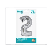 BALON FOLIOWY SMART CYFRA 2 SREBRNA