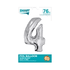 BALON FOLIOWY SMART CYFRA 4 SREBRNA