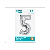 BALON FOLIOWY SMART CYFRA 5 SREBRNA