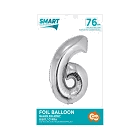 BALON FOLIOWY SMART CYFRA 6 SREBRNA