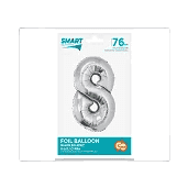 BALON FOLIOWY SMART CYFRA 8 SREBRNA