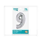 BALON FOLIOWY SMART CYFRA 9 SREBRNA