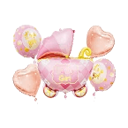 BALONY FOLIOWE  ZESTAW WÓZEK RÓŻOWY
