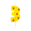 ŚWIECZKA CYFERKA "3" PIKER GROCHY 6C