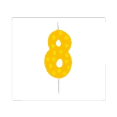 ŚWIECZKA CYFERKA "8" PIKER GROCHY 6C