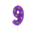 ŚWIECZKA CYFERKA "9" PIKER GROCHY 6C