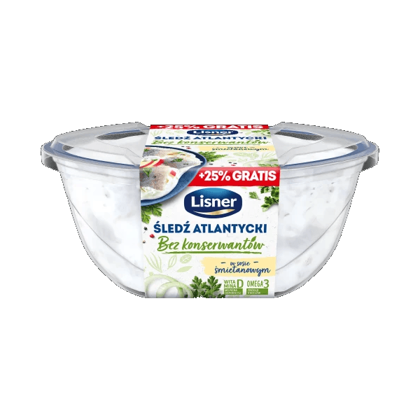 LISNER FILET ŚLEDŹ W ŚMIET 280G+70G