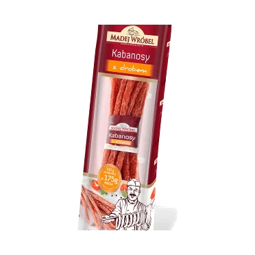 MADEJ WRÓBEL KABANOSY Z DROBIEM 120G