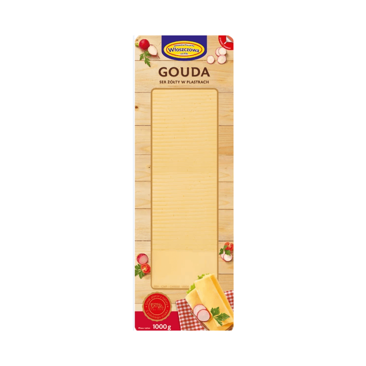 WŁOSZCZOWA SER GOUDA PLASTRY 1KG