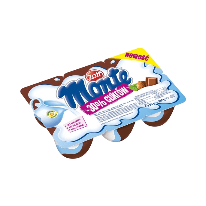 ZOTT MONTE 30% MNIEJ CUKRU 6*55G