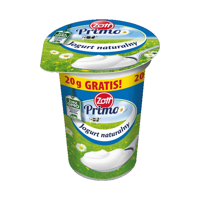 ZOTT JOGURT NATURALNY PRIMO 180G+20G