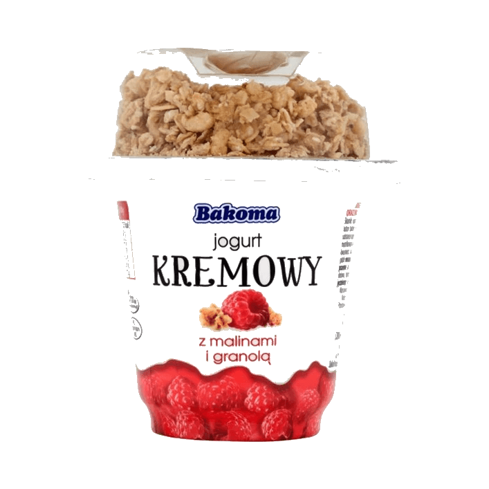 BAK.JOG.KREMOWY Z MALINAMI I GRANOLĄ