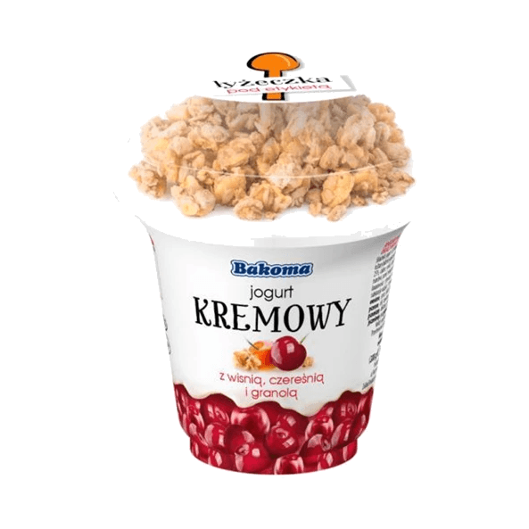 BAK.JOG.KREMOWY Z WIŚNIAMI I GRANOLĄ