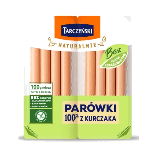 TARCZYŃSKI NATURAL.PARÓWKI 100% KURC