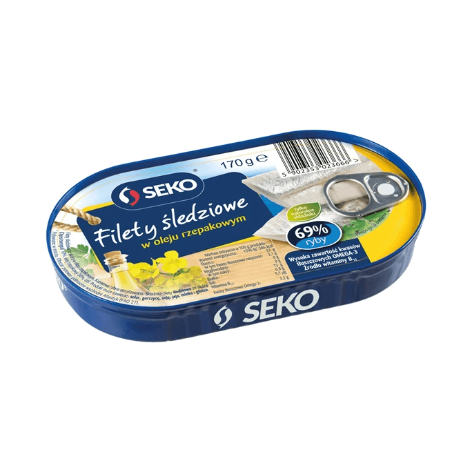 SEKO FILETY ŚLEDZIOWE W OLEJU PUSZKA