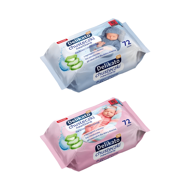 DELIKATO CHUSTECZKI NAWILŻANE 72 SZT
