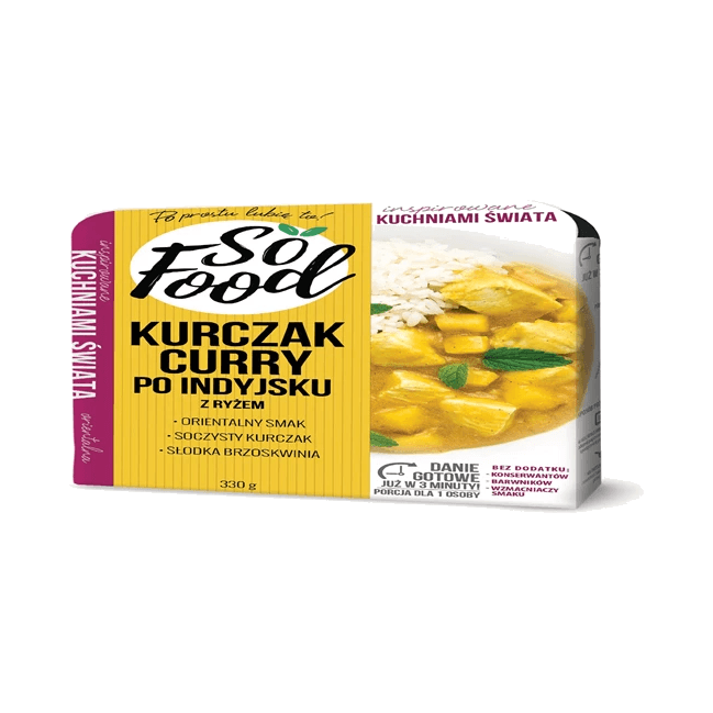 SO FOOD DANIE KURCZAK CURRY ZRYŻ330