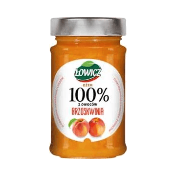ŁOWICZ DŻEM 100% BRZOSKWINIA 210G