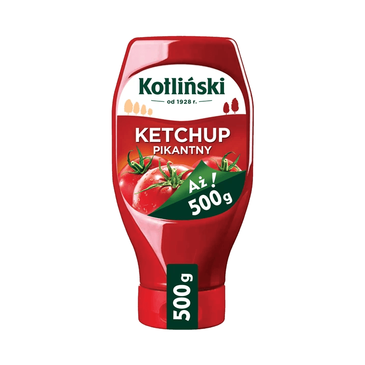 KOTLIŃSKI KETCHUP PIKANTNY BUT.500G