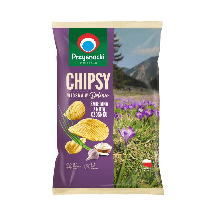 PRZYSNACKI CHIPSY.ŚMIET.CZOSNEK 130G