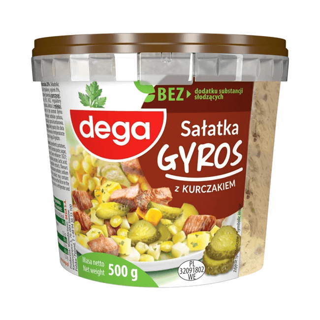 DEGA SAŁATKA GYROS Z KURCZAKIEM 500G