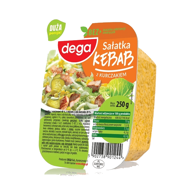 DEGA SAŁATKA KEBAB Z KURCZAKIEM 250G