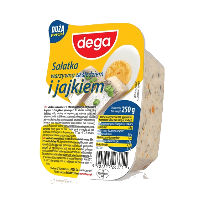 DEGA SAŁATKA WARZYWNA ZE ŚLED. I JAJ