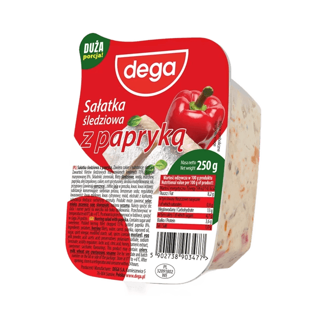DEGA SAŁATKA ŚLEDZIOWA Z PAPRYKĄ 250
