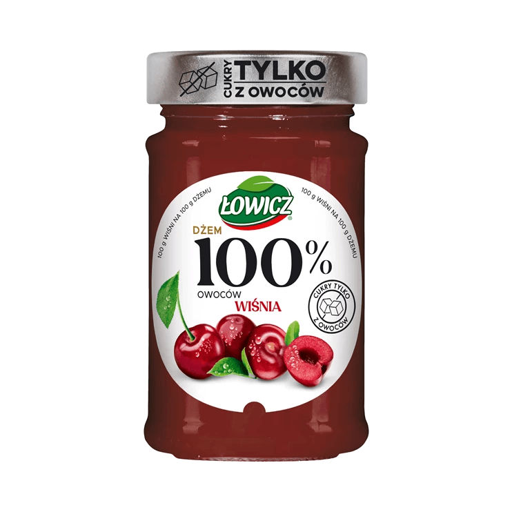 ŁOWICZ DŻEM 100% WISNIA 210G