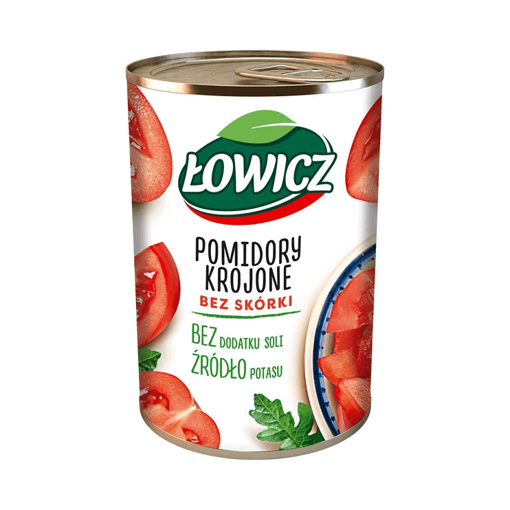 ŁOWICZ POMIDORY KROJONE W PUSZCE 400