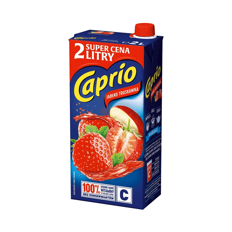 CAPRIO.JABŁKO TRUSKAWKA KARTON 2L EX