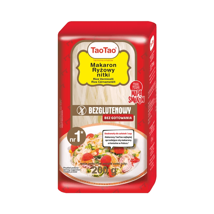 TAO TAO MAKARON RYŻOWY NITKA 200G