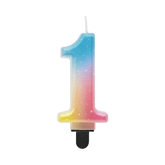 ŚWIECZKA CYFERKA 1, OMBRE, PASTELOWA