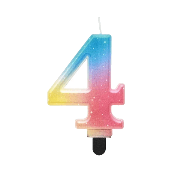 ŚWIECZKA CYFERKA 4, OMBRE, PASTELOWA