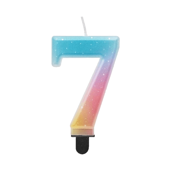 ŚWIECZKA CYFERKA 7, OMBRE, PASTELOWA