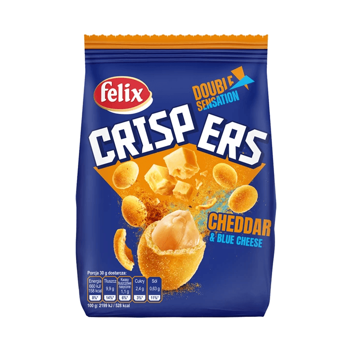 FELIX CRISPERS CHED&BLUE CHEESE 125G