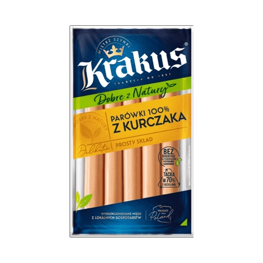 KRAKUS PARÓWKI 100% Z KURCZAKA 185G