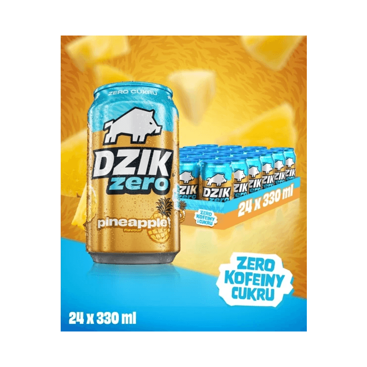 DZIK ZERO CAFFEINE PINEAPPLE 330ML D