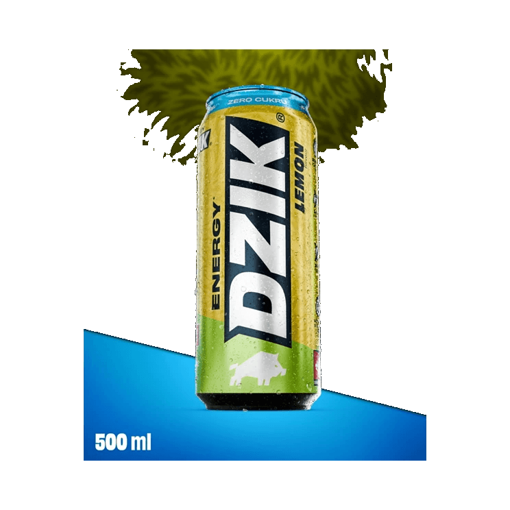 DZIK ENERGY LEMON ZERO 500ML DRS