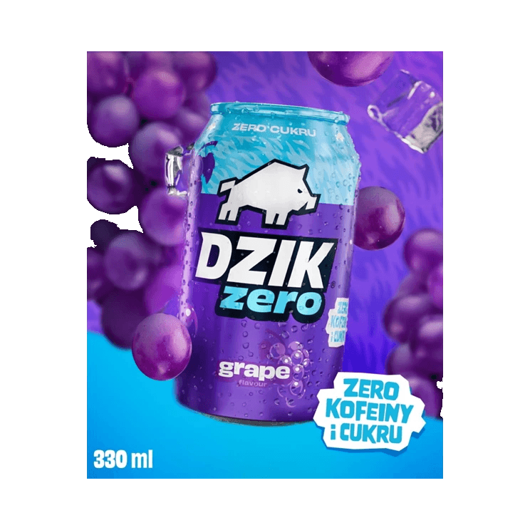 DZIK ENERGY GRAPE ZERO 330ML DRS