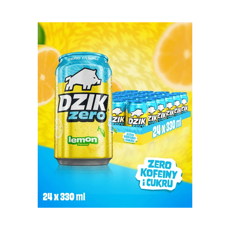 DZIK ENERGY LEMON ZERO 330ML DRS