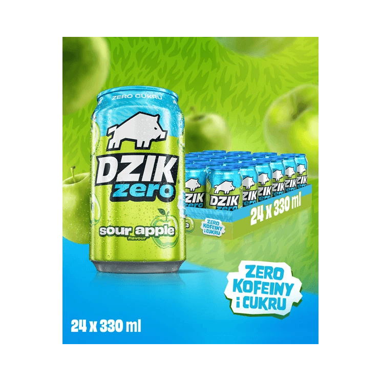 DZIK ENERGY SOUR APPL ZERO 330ML DRS