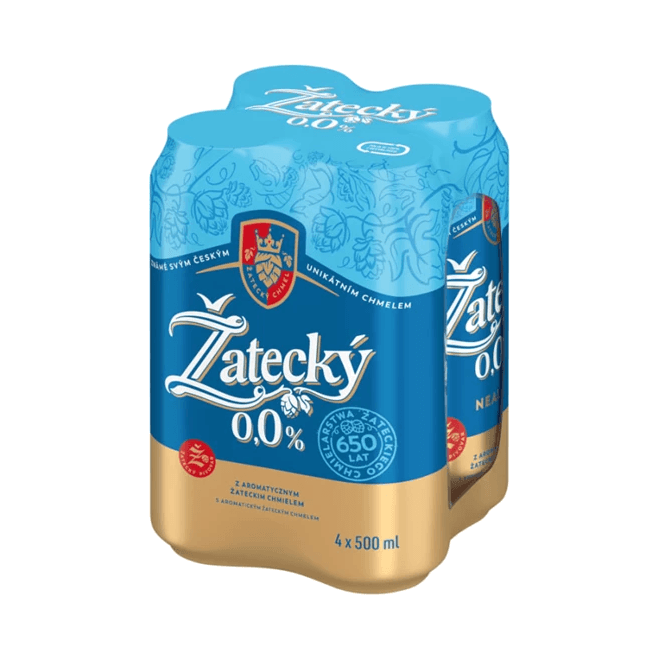 ZATECKY PIWO 0% 4-PAK PUSZKA 500DRS