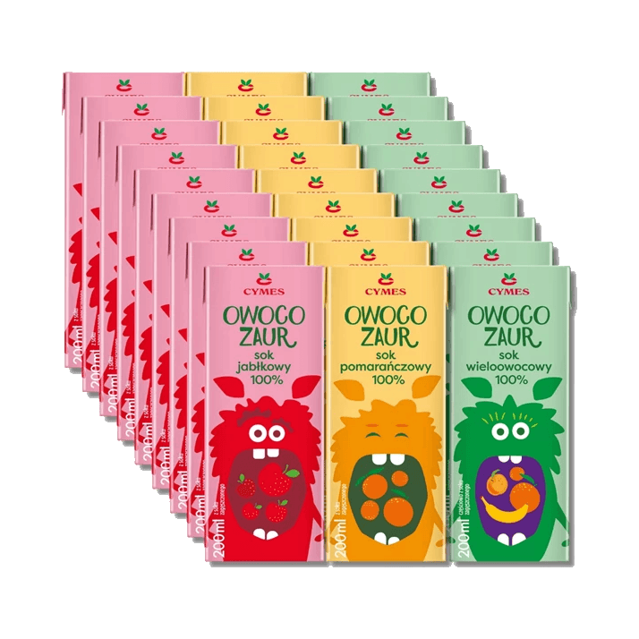 CYMES OWOCOZAUR SOK 100% MIX KARTON